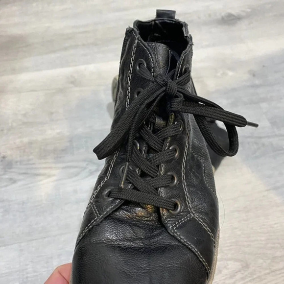 Remonte Womens Leather High Top Sneakers in Pewter/ Black US 5.5/EU 36 - Picture 13 of 13